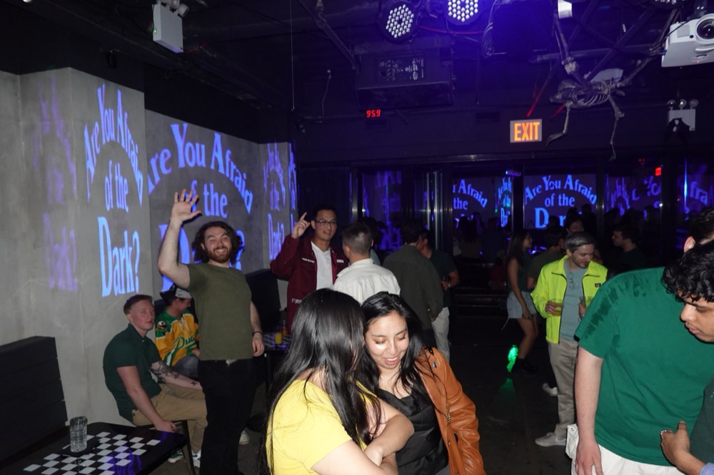 party with "are you afraid of the dark?" wall projections